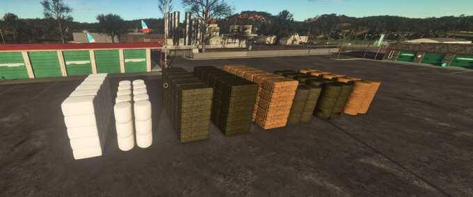 Other trailers Large Stack of Purchasable Square or Round Bales Farming Simulator mod