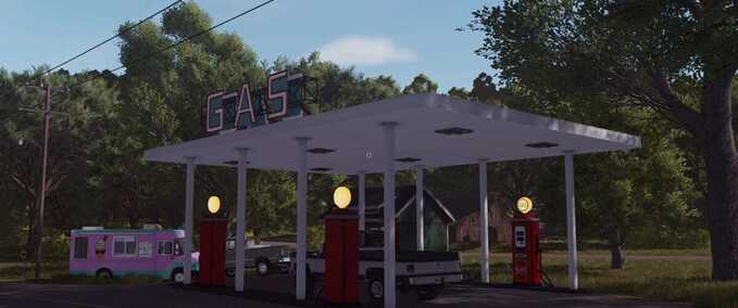 Placeable Objects Vintage Gas Station Farming Simulator mod