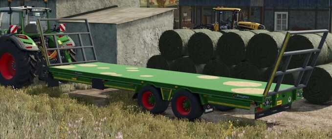 bale transport Broughan 28 Foot Low Bed Flat Trailer Farming Simulator mod