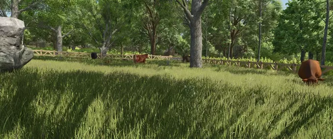 Animal Pens Small Cow Pasture with Wooden Fences and Auto Water Farming Simulator mod