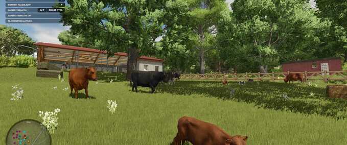 Animal Pens Medium Cow Barn with Wooden Fence and Increased Storage Farming Simulator mod