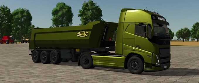 fifth wheel Meiller Tipper with Automatic Lift Axle Farming Simulator mod