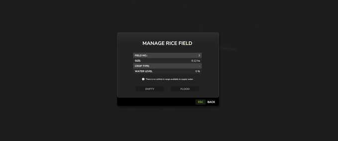 Scripts Manual Field Flooding Farming Simulator mod