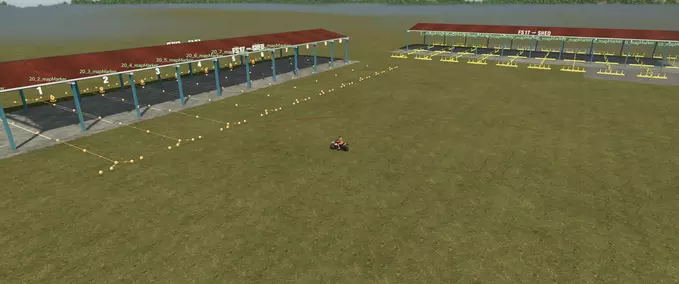 Placeable Objects AutoDrive Parking Sheds with Solar Panels Farming Simulator mod