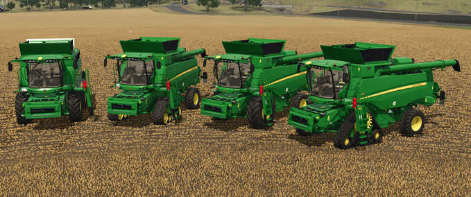 Claas John Deere T-Series and 600X Headers Farming Simulator mod