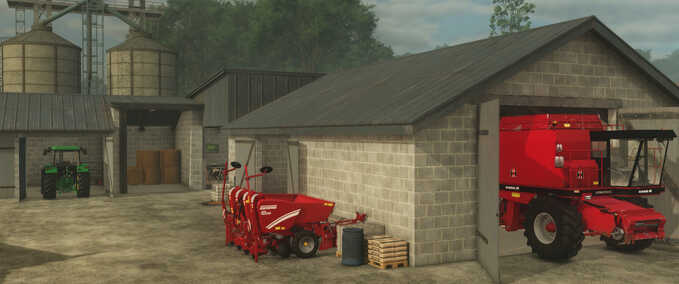 Animal Pens Cowshed with Garage Farming Simulator mod