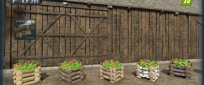 Decoration Wooden Geranium Planter Farming Simulator mod