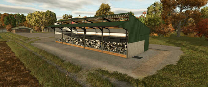 Animal Pens Five Bay Cow Shed Farming Simulator mod