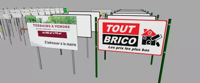 Prefab French Sign Pack Farming Simulator mod