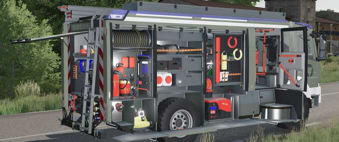 Fire department Rosenbauer AT2020 with Warning Board Farming Simulator mod