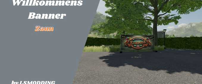 Placeable Objects Welcome Fence Farming Simulator mod