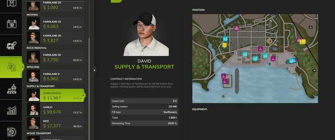 Gameplay Supply & Transport Contracts Farming Simulator mod