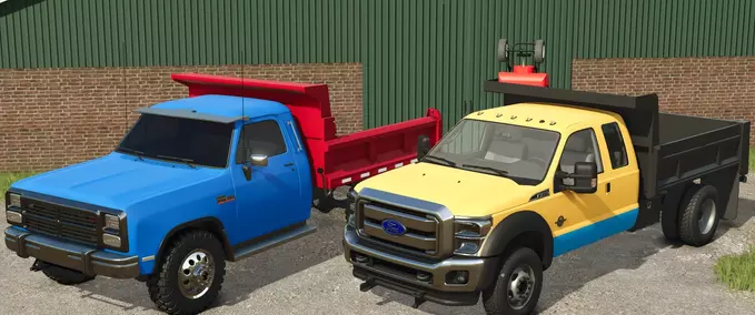 Trucks 1991 Dodge Ram 3500 HD & 2016 Ford F450 Dump Trucks Farming Simulator mod