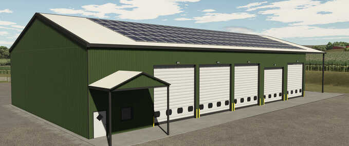 Sheds Garage with Solar Panels Farming Simulator mod