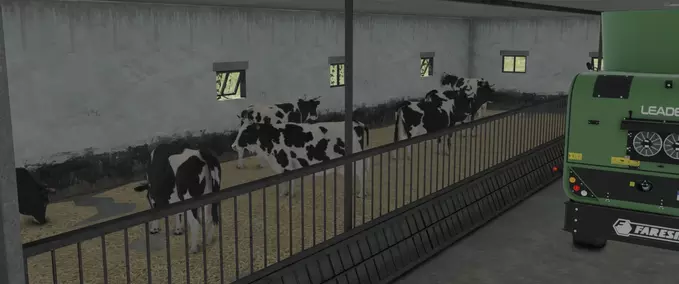 Cow Barn with Garages Mod Image