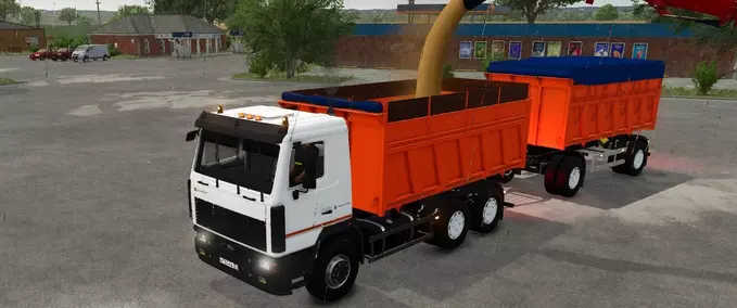 MAZ-6501 B9 Grain Truck & Trailer Mod Image