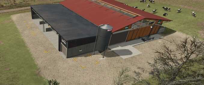 Animal Pens Medium Cowshed with Feeding Robot Farming Simulator mod