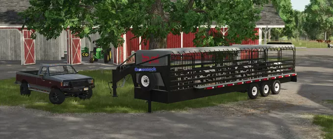 Animal Transport 32FT Wilson Gooseneck Livestock Trailer Farming Simulator mod