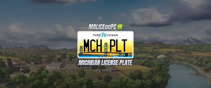 Decoration Michigan License Plate (Mackinac Bridge) Farming Simulator mod