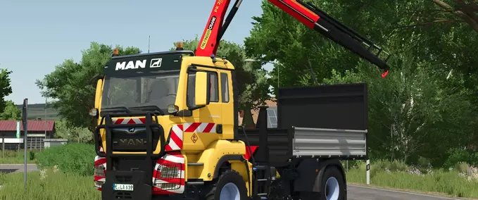 MAN TGS 18.500 TP Bed Truck & Crane Mod Image