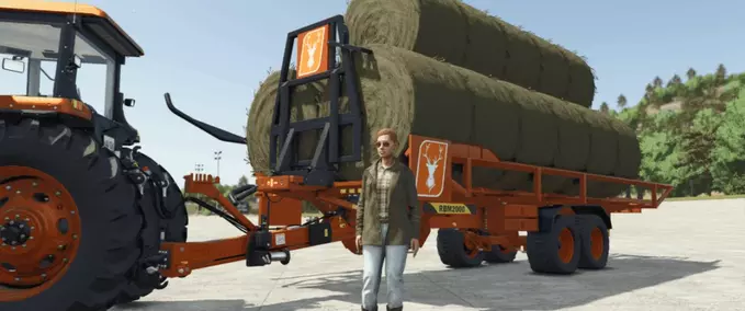 bale transport Hirschfeld RBM2000 Farming Simulator mod