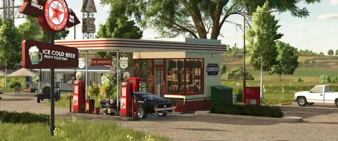 Placeable Objects Old Gas Station (Conversion) Farming Simulator mod