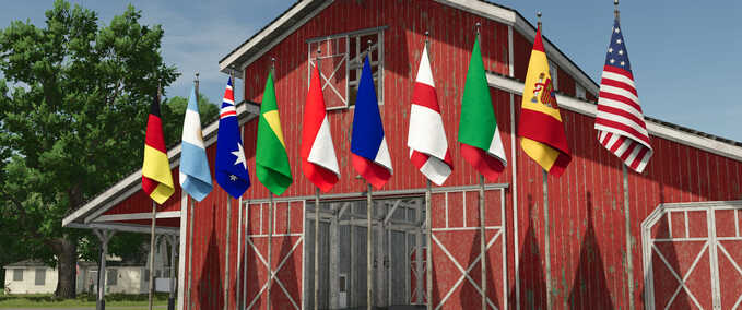 Decoration Nation Flags Pack Farming Simulator mod