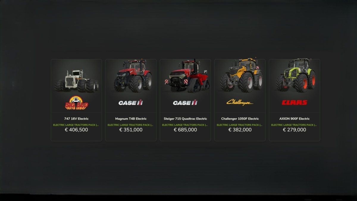 Electric Large Tractors Pack - Thumbnail 1