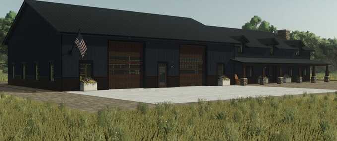 Buildings with Functions American House with Workshop Farming Simulator mod