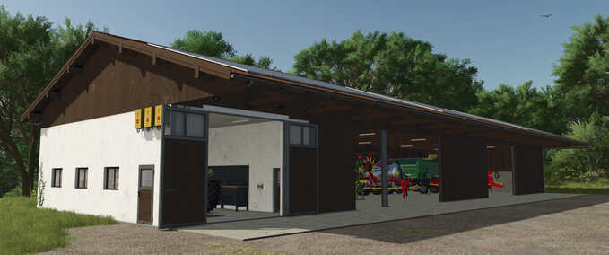 Buildings with Functions Machine Hall with Workshop Farming Simulator mod