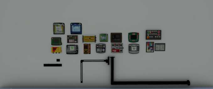 Prefab Set of GPS Terminals and Mounting Supports Farming Simulator mod