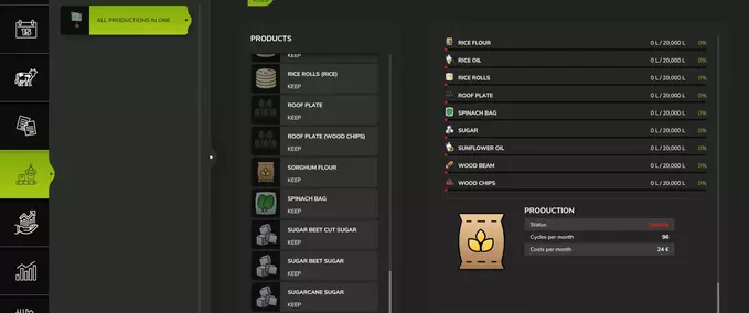 Buildings with Functions All Productions in One Farming Simulator mod