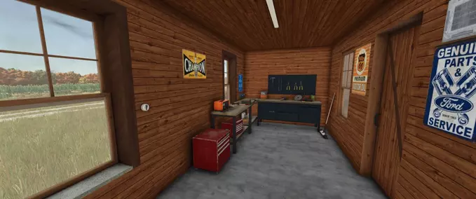 Decoration American Style Wooden Garage Farming Simulator mod