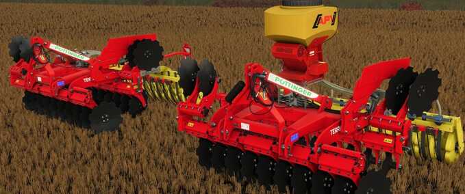 Cultivators & Harrows Pöttinger Terradisc 3001 with APV Seeder Farming Simulator mod