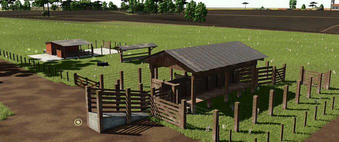 Animal Pens Cow Pasture with Milking Barn Farming Simulator mod