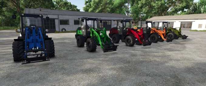 Kubota Pack with Multicolor Front Loader Attachments Mod Image