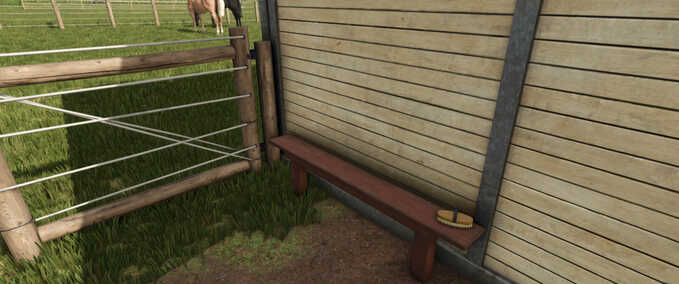 Decoration Bench with Horse Brush Holder Farming Simulator mod