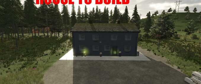 Placeable Objects Buildable House with Sleep Trigger Farming Simulator mod