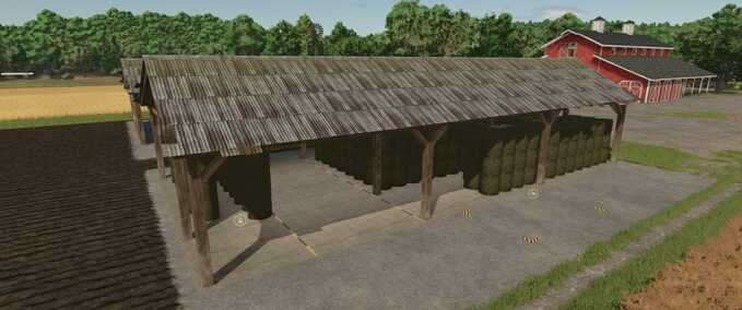 Old Carpenter with Pallet and Bale Storage Mod Image