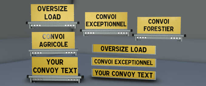Prefab Convoy Sign Pack (Prefab) Farming Simulator mod