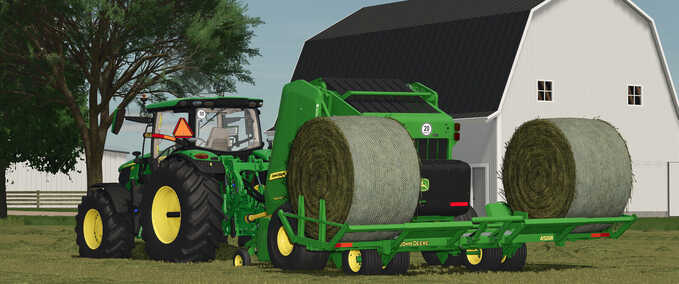Balers John Deere 561R Round Baler with A520R Accumulator Farming Simulator mod