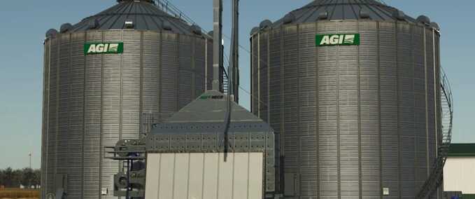 Silos Agi Flachboden-Silo mit Trockner Landwirtschafts Simulator mod