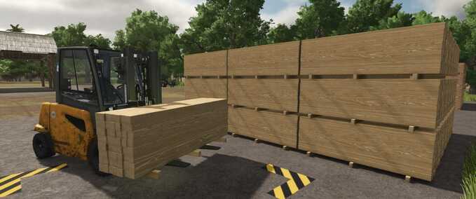 Platzierbare Objekte Lager für Paletten mit Brettern, Planken und Holzbalken Landwirtschafts Simulator mod