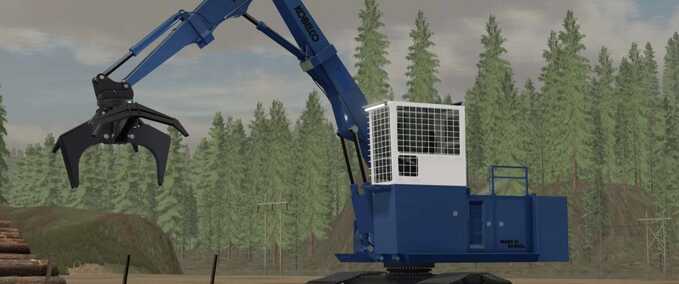 Forstwirtschaft Kobelco SK400LL Holzladekran Landwirtschafts Simulator mod