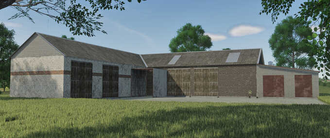 Tierställe Kuhstall mit Scheune Landwirtschafts Simulator mod