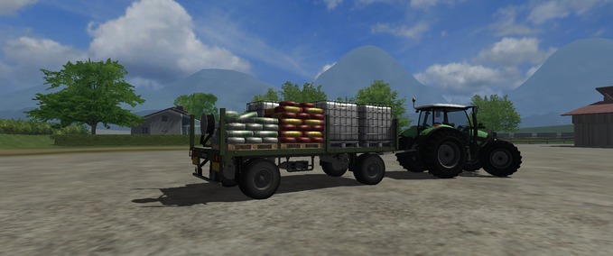 Sonstige Anhänger Gföllner 2-Achs Plateau Anhänger Landwirtschafts Simulator mod