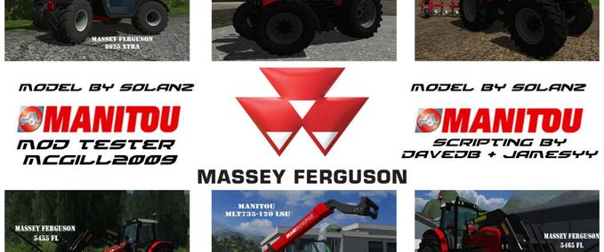 Massey Ferguson Massey Ferguson Pack mit Manitou MLT 735 120LSU Telehandler! Landwirtschafts Simulator mod